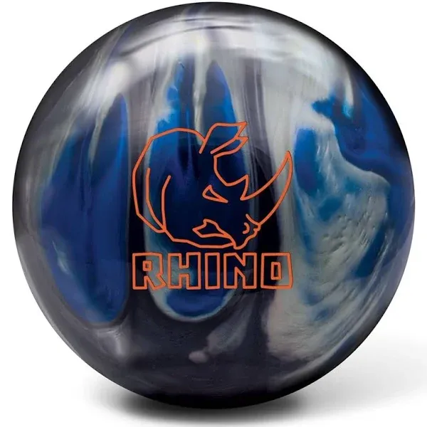 Brunswick Rhino Reactive Pre-Drilled Bowling Ball, Black/Blue/Silver Pearl, 13