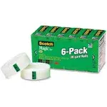 Scotch Magic Tape 3/4 inch x 1296 inch 1 inch Core Clear 6/Pack