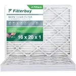 Filterbuy 20x25x1 Air Filter MERV 8, Pleated HVAC AC Furnace Filters Replacement (Set of 3) AFB20x25x1M8pk3