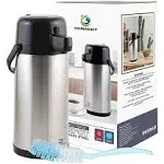 TOMAKEIT 3L Stainless Steel Insulated Airpot Coffee Carafe with Pump Action Dispenser