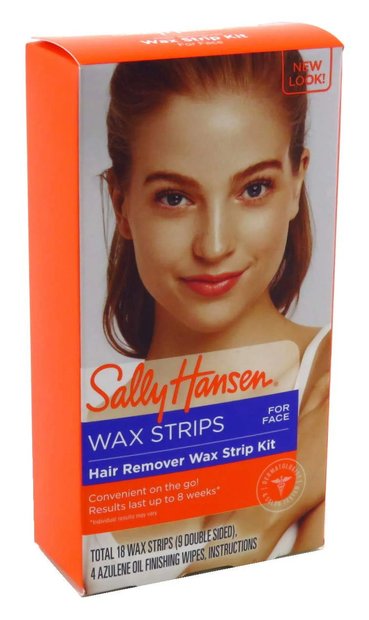 Sally Hansen Hair Remover Wax Strip kit for Face, 18 Wax Strips