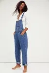 Free People Ziggy Cotton Denim Overalls - Sapphire Blue - Size XL