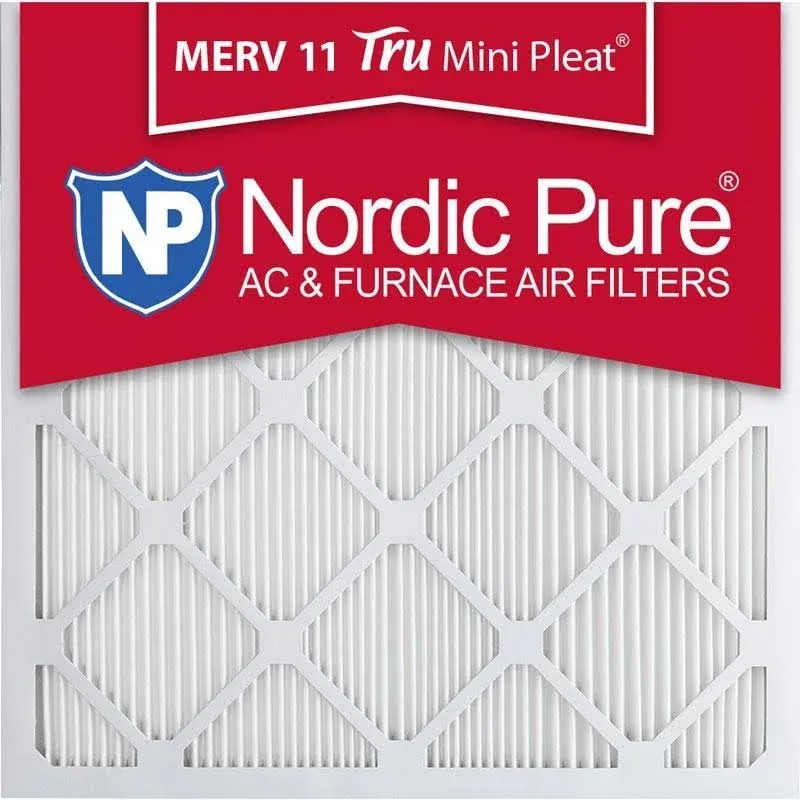 25x25x1 Nordic Pure Tru Mini Pleat MERV 11 AC Furnace Air Filters 3