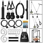 Weight Cable Pulley System Gym, Upgraded Cable Pulley Attachments for Gym LAT Pull Down, Biceps Curl, Tricep, Arm Workouts - Weight Pulley System