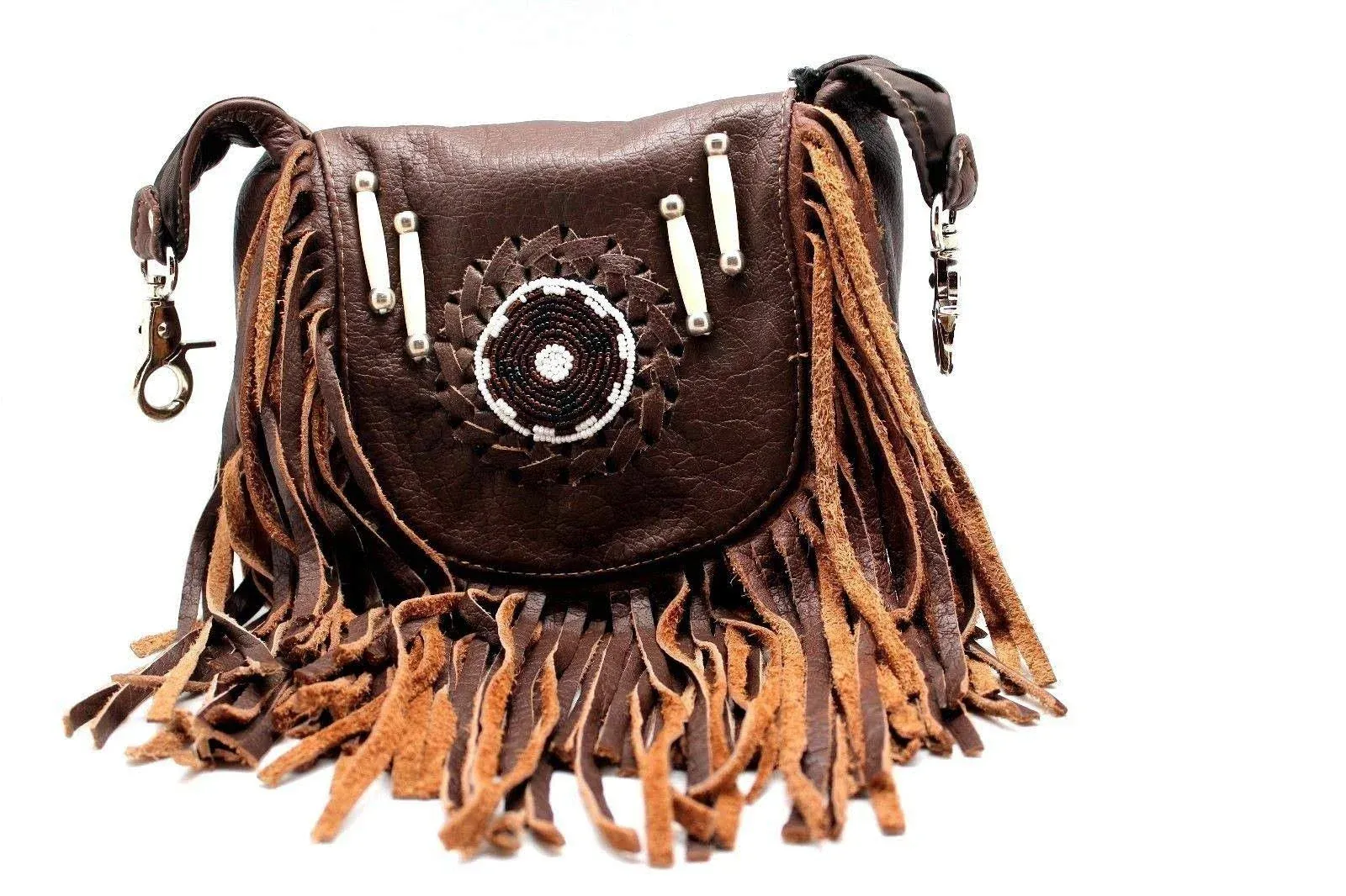 J T C JUZAR TAPAL COLLECTION Leather Waist Bags, Leather Hip waist Belt Bag For Women, Leather Crossbody Bags For Women Clipon Leather Fanny Pack for Women (J2400LB, Brown) Fur Fringe