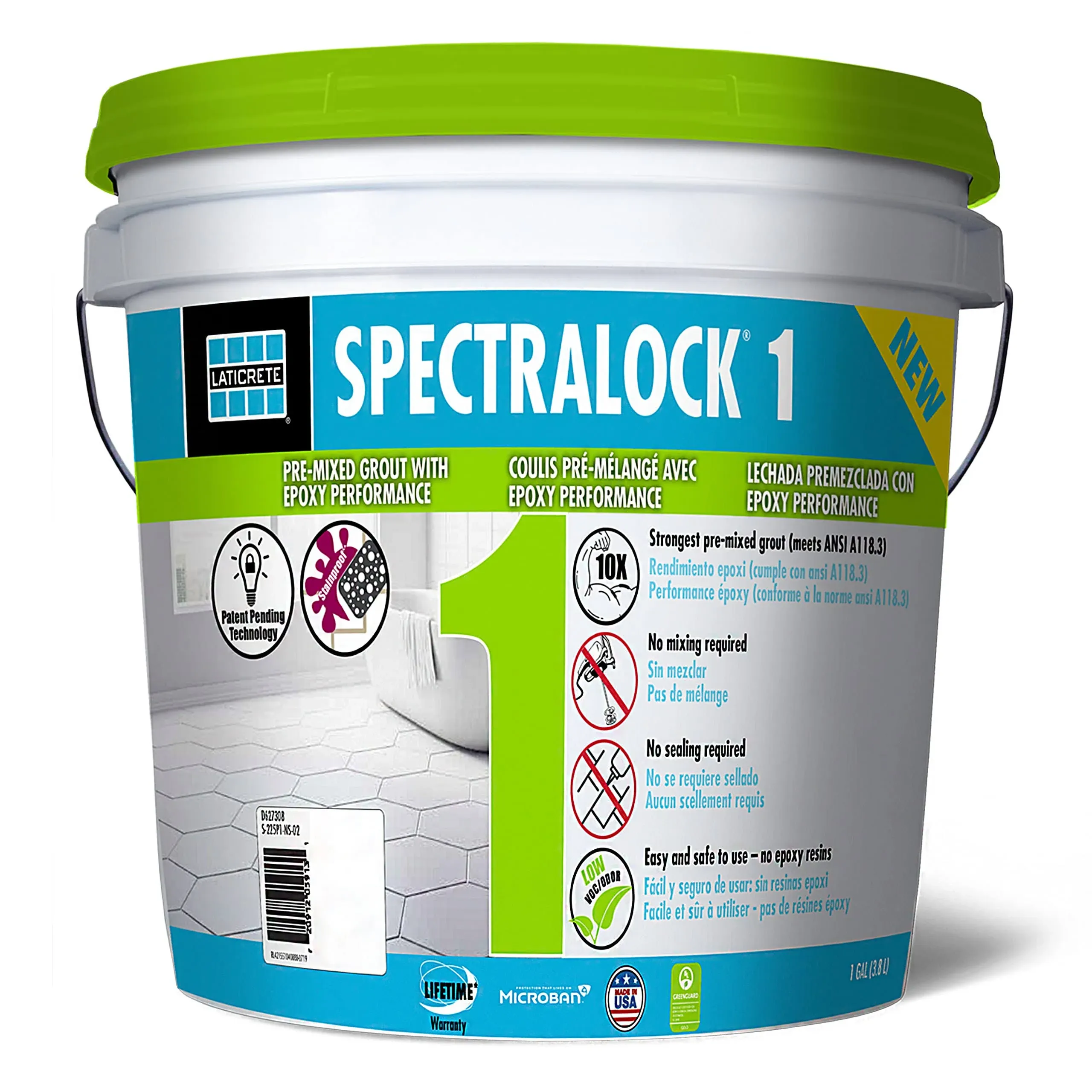 Laticrete SPECTRALOCK 1 Pre-Mixed Grout - 1 Gallon - Silver Shadow