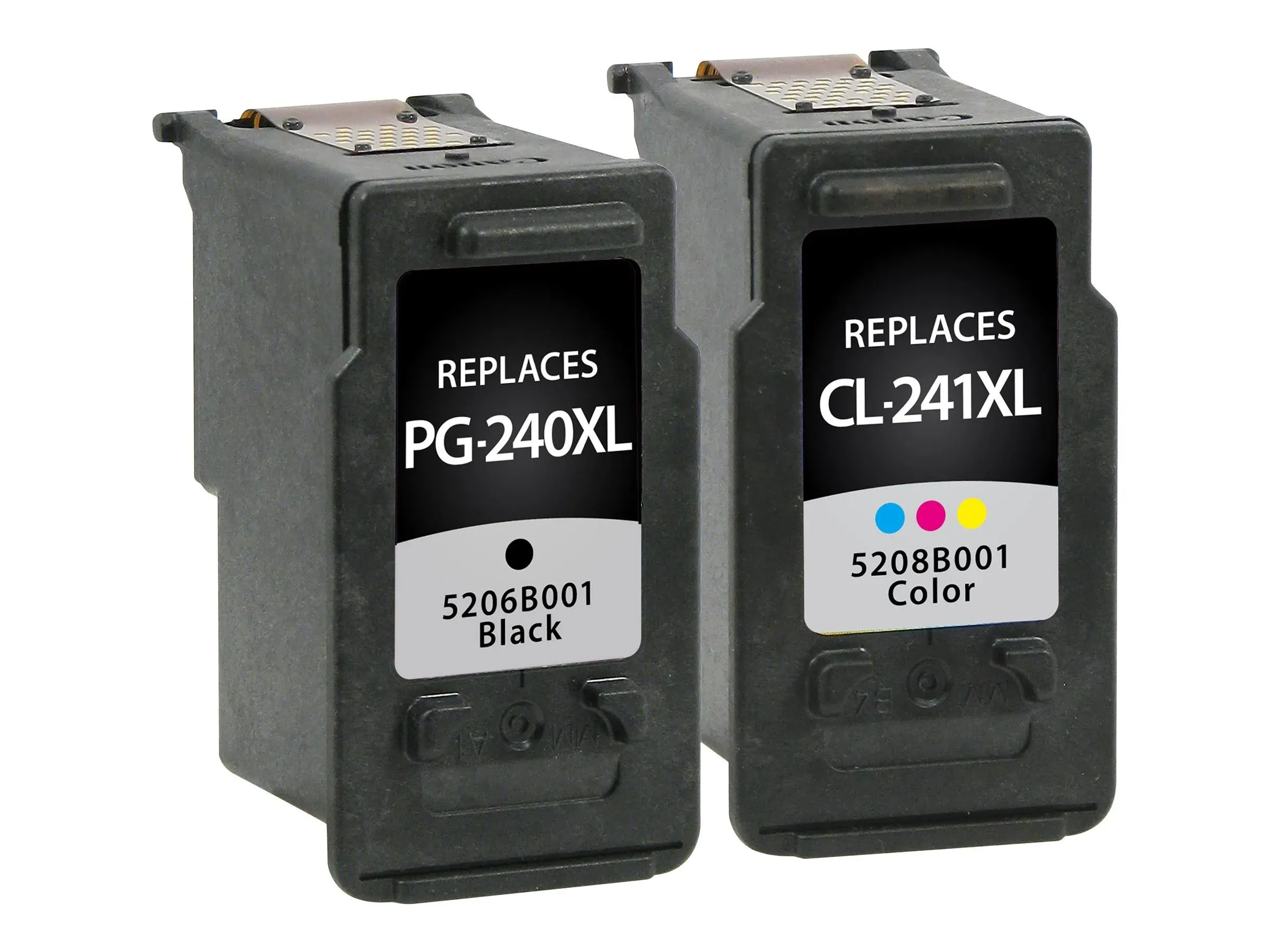 Remanufactured High Yield Black, Color Ink Cartridges for Canon PG-240XL/CL-241XL, 2PK