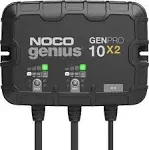 NOCO Genius GEN5X2, 2-Bank, 10A (5A/Bank) Smart Marine Battery Charger,