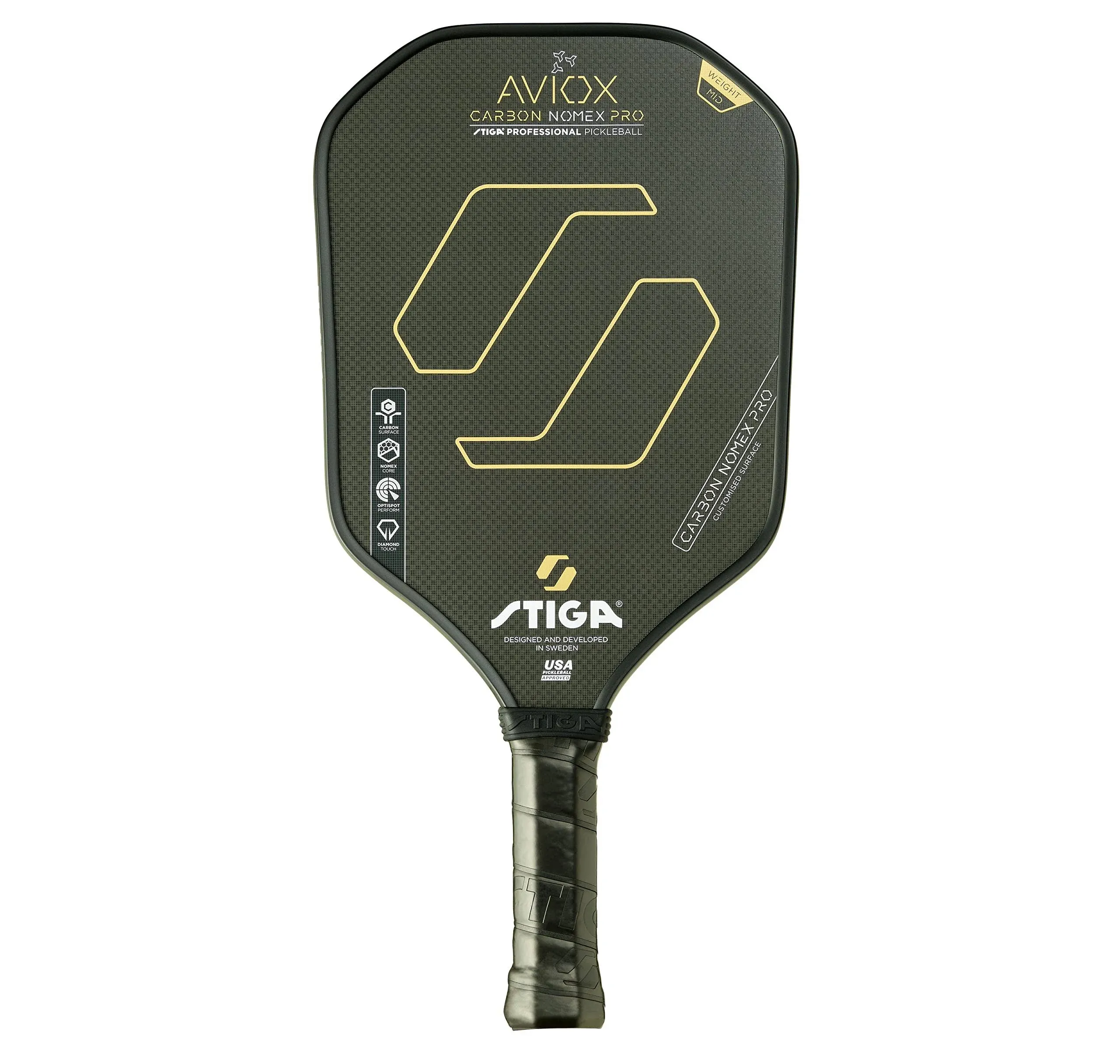 Stiga Aviox Carbon Nomex Pro Middleweight Carbon Fiber Pickleball Paddle