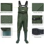 TIDEWE Bootfoot Chest Wader, 2-Ply Nylon/PVC Waterproof Fishing & Hunting Waders with Boot Hanger for Men and Women