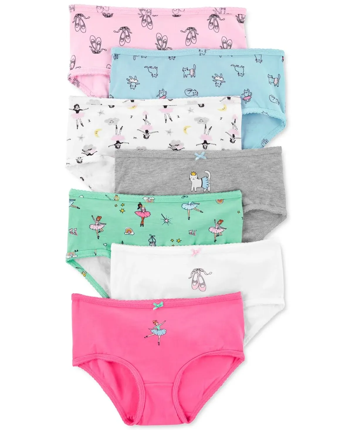 Carter's Girls' Little 7-Pack Underwear (2-3, Print22)