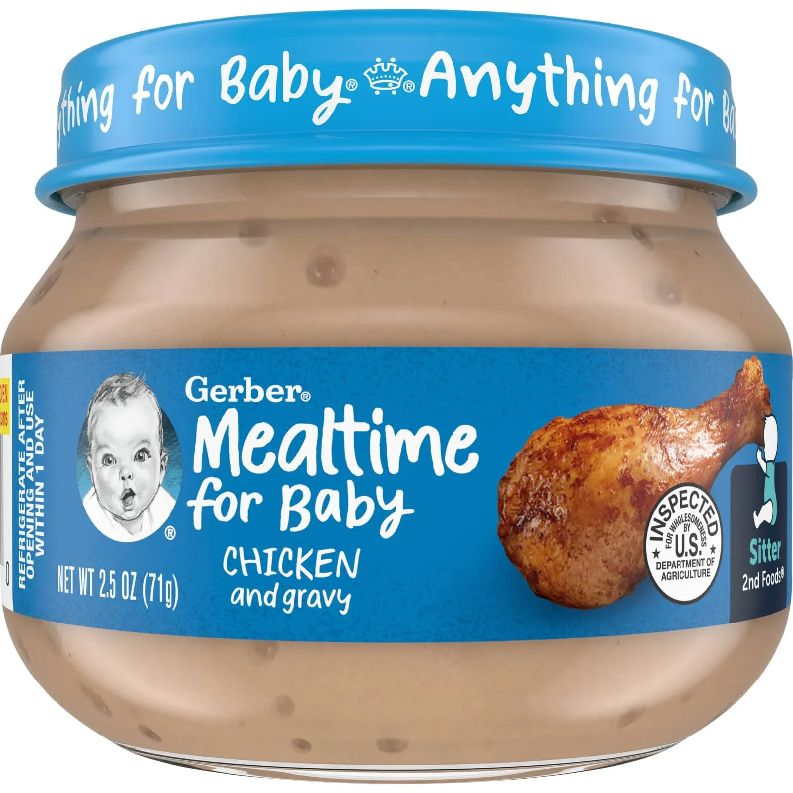 Gerber 2nd Foods Baby Food, Chicken & Gravy - 2.5 oz jar