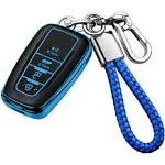 Tukellen for Toyota Key Fob Cover with Keychain,Special Soft TPU Key Case Protector Compatible with 2018 2019 2020 2021 RAV4 Camry Avalon Corolla