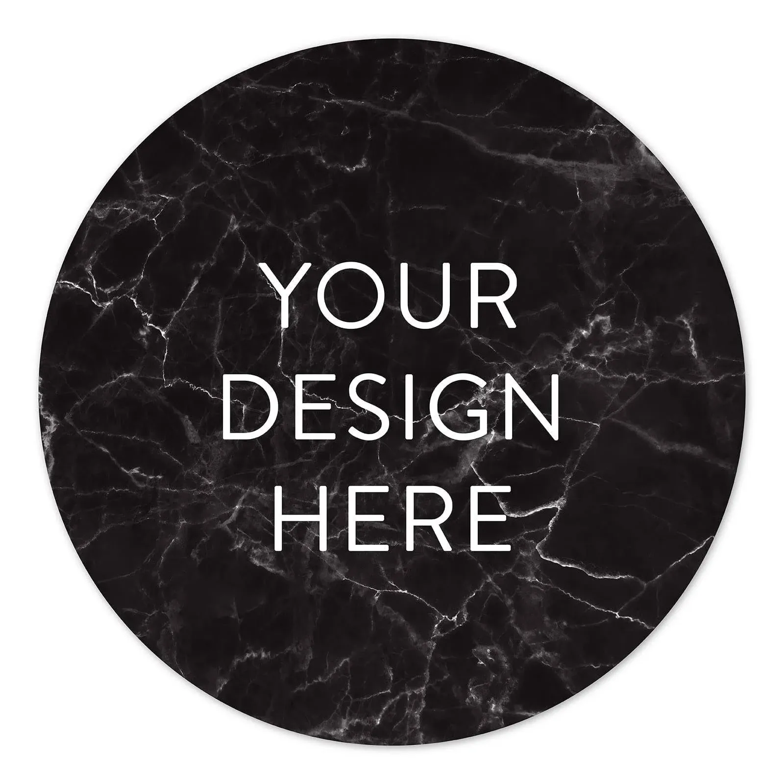 100 Custom Vinyl Stickers - Upload Your own Image, Text, Design, Logo - Personalized Logo Labels for Handmade, Packaging, Bottle, Jars, Candle, Brand Stickers (Black Marble, 1x1)