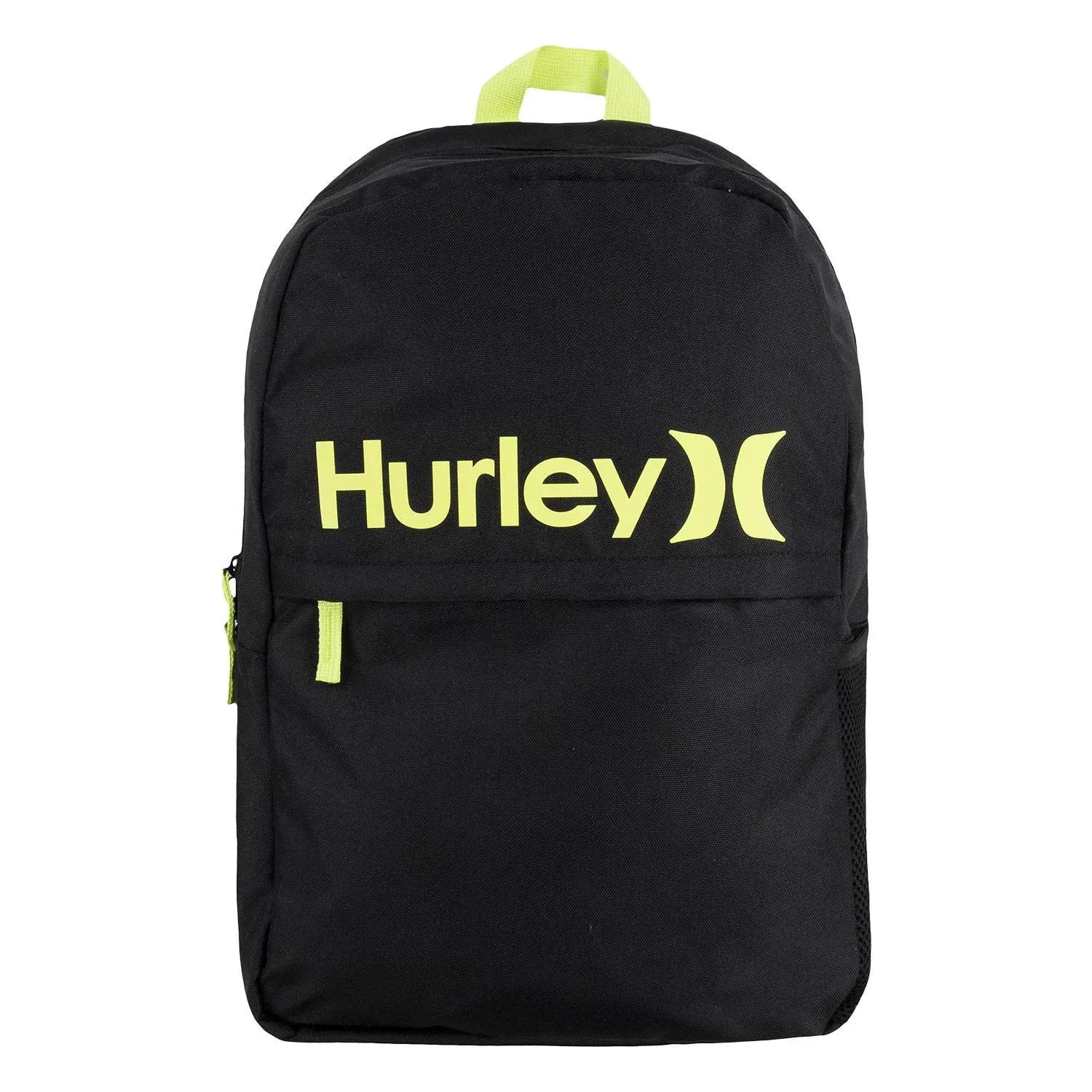 Hurley Kids One &amp; Only Black/Lemon Twist Laptop Unisex Backpack (9A7096-G4I) NWT