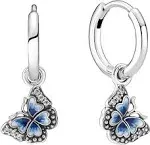 Pandora Blue Butterfly Hoop Earrings 290778C01