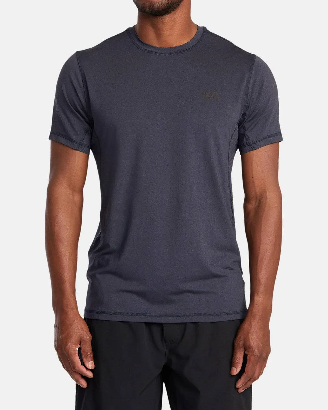 RVCA Sport Vent Performance T-Shirt - Navy Heather - XL