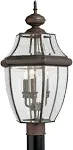 Generation Lighting. Lancaster Three Light Outdoor Post Lantern - Antique Bronze - 8239-71