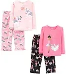 Simple Joys by Carter's Girls' 4-Piece Pajama Set (Cotton Top & Fleece Bottom)