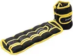 BalanceFrom GoFit Fully Adjustable Ankle Wrist Arm Leg Weights, Black/Yellow