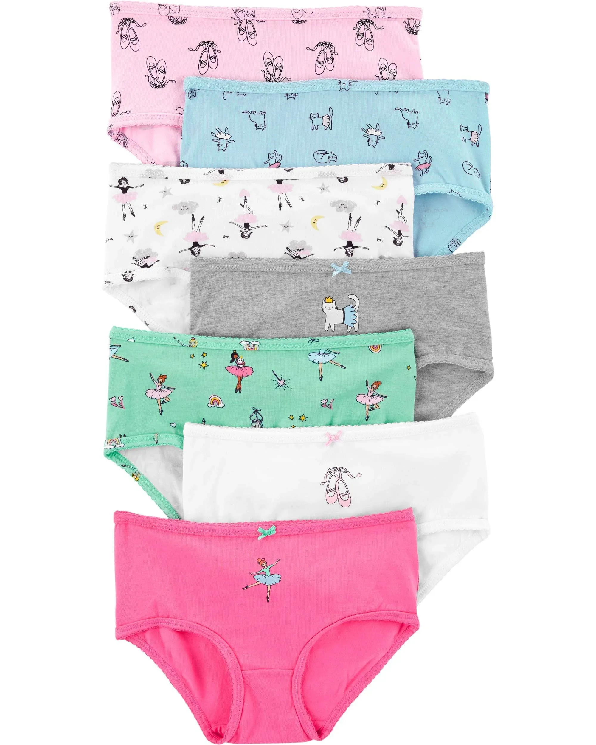 Carter's Girls' Little 7-Pack Underwear (2-3, Print22)