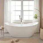 Vanity Art 71" x 32" Freestanding Bathtub, Pure White