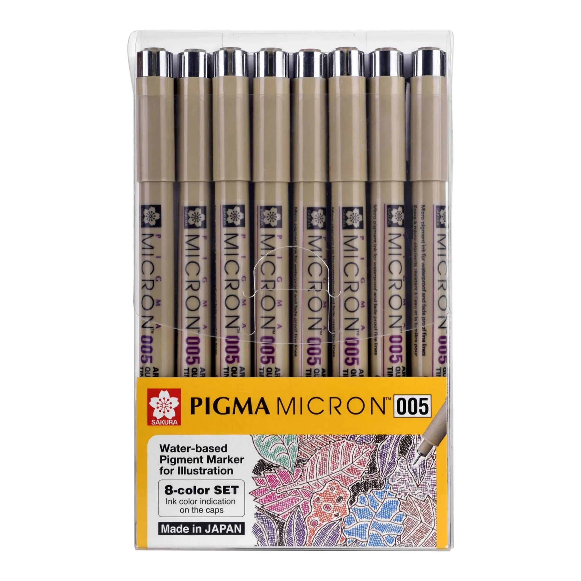 Sakura Pigma Micron 005 8 Color Set Water Based Pigment For Illustration