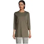 Lands' End Women's 3/4 Sleeve Supima Cotton Crewneck Tunic