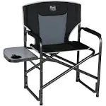 TIMBER RIDGE Lightweight Oversized Camping Chair, Portable Aluminum Directors Chair with Side Table Detachable Side Pocket for Outdoor Camping, Lawn, Picnic, Support 400lbs Grey 2 Pack