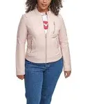 Levi's Plus Size Faux Leather Motocross Racer Jacket - Peach Blush - Size 2x