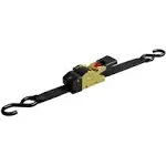 Retractable Ratchet Straps, 2-Pack (1 in. x 10 ft.) Self Retracting, Black