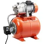 1.6HP Shallow Well Pump with Pressure Tank, Stainless Steel, 115V Irrigation Pump, Automatic Water Booster Jet Pump for Home, Garden, Lawn