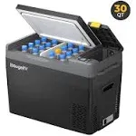 BougeRV Réfrigérateur 12 V CRPRO 30 litres 12 V, congélateur portable (-8 ℉ ~ 50 ℉), refroidisseur à compresseur avec 12 V/24 DC, 110-240 AC pour camping en plein air, camion terrestre, camping-car, SUV