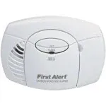 FIRST ALERT FAT1039718 Battery-Powered Carbon Monoxide Alarm, 9v, White