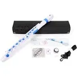 Nuvo jFlute 2.0 - Student Plastic Flute w "Donut" Curved Headjoint - White/Blue | Reverb