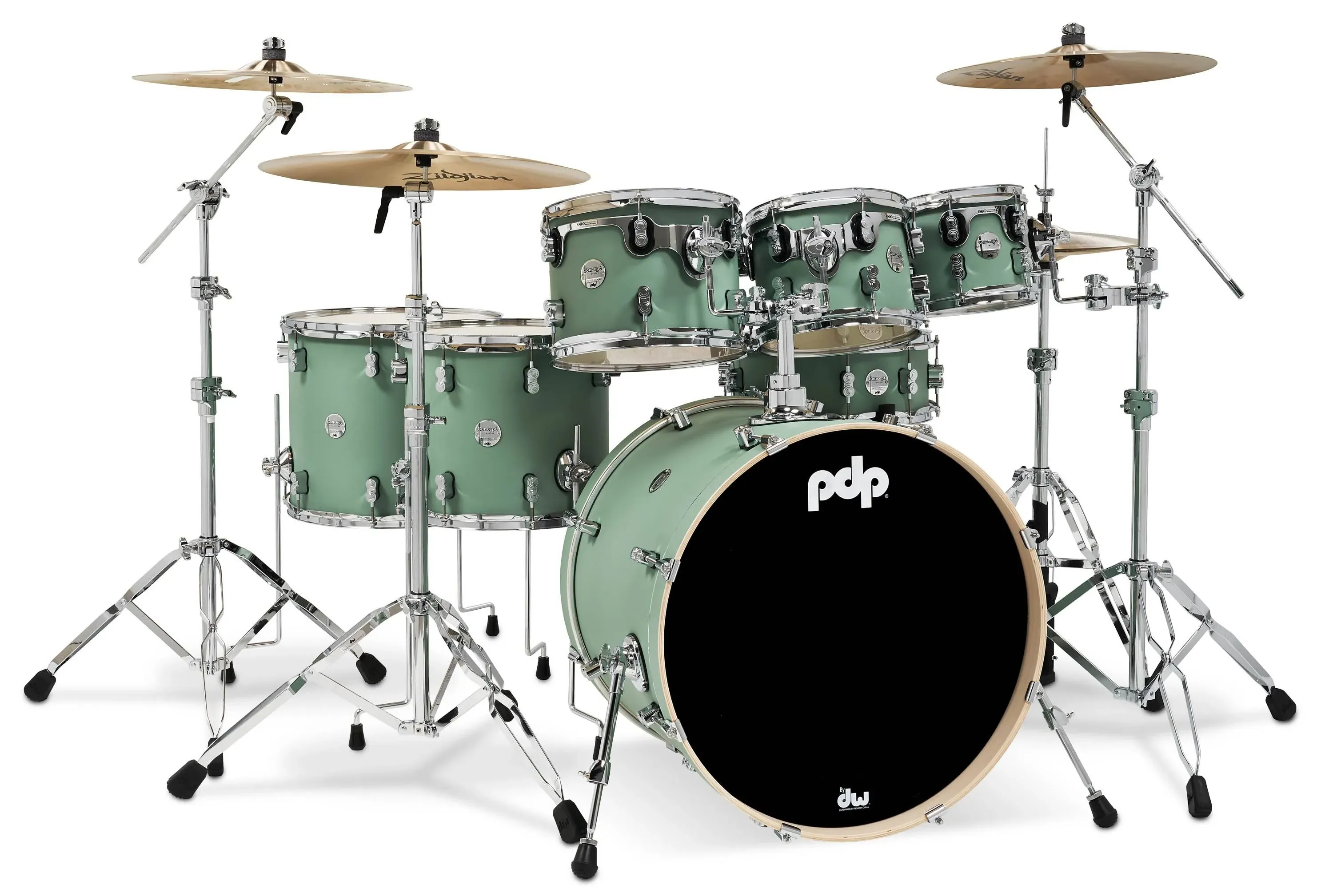 PDP Concept Maple 7-Piece Satin Seafoam Shell Pack