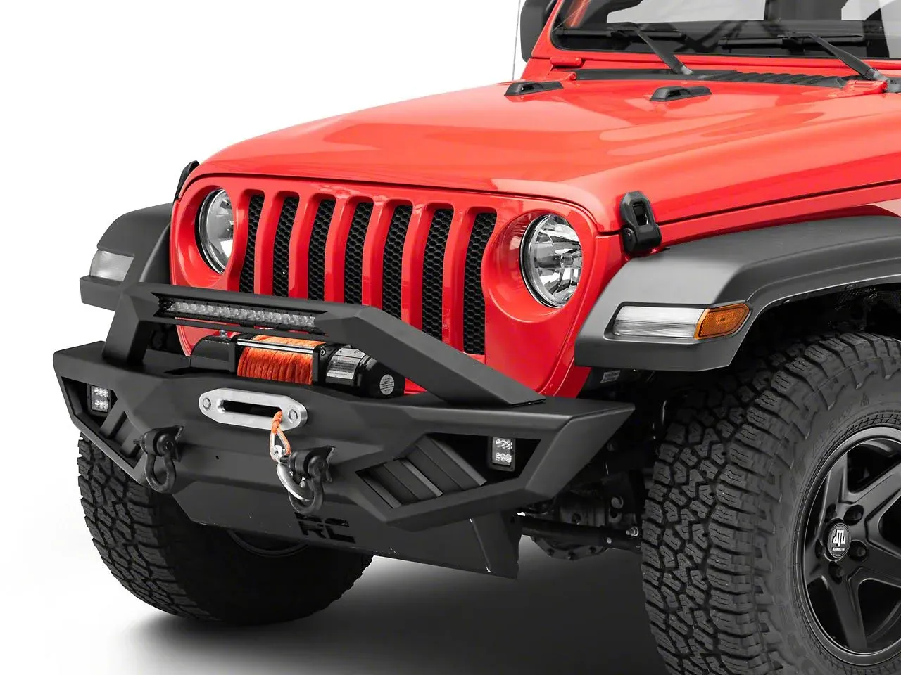 Rough Country Full Width Front LED Winch Bumper Jeep Gladiator | Wrangler 2007-2023