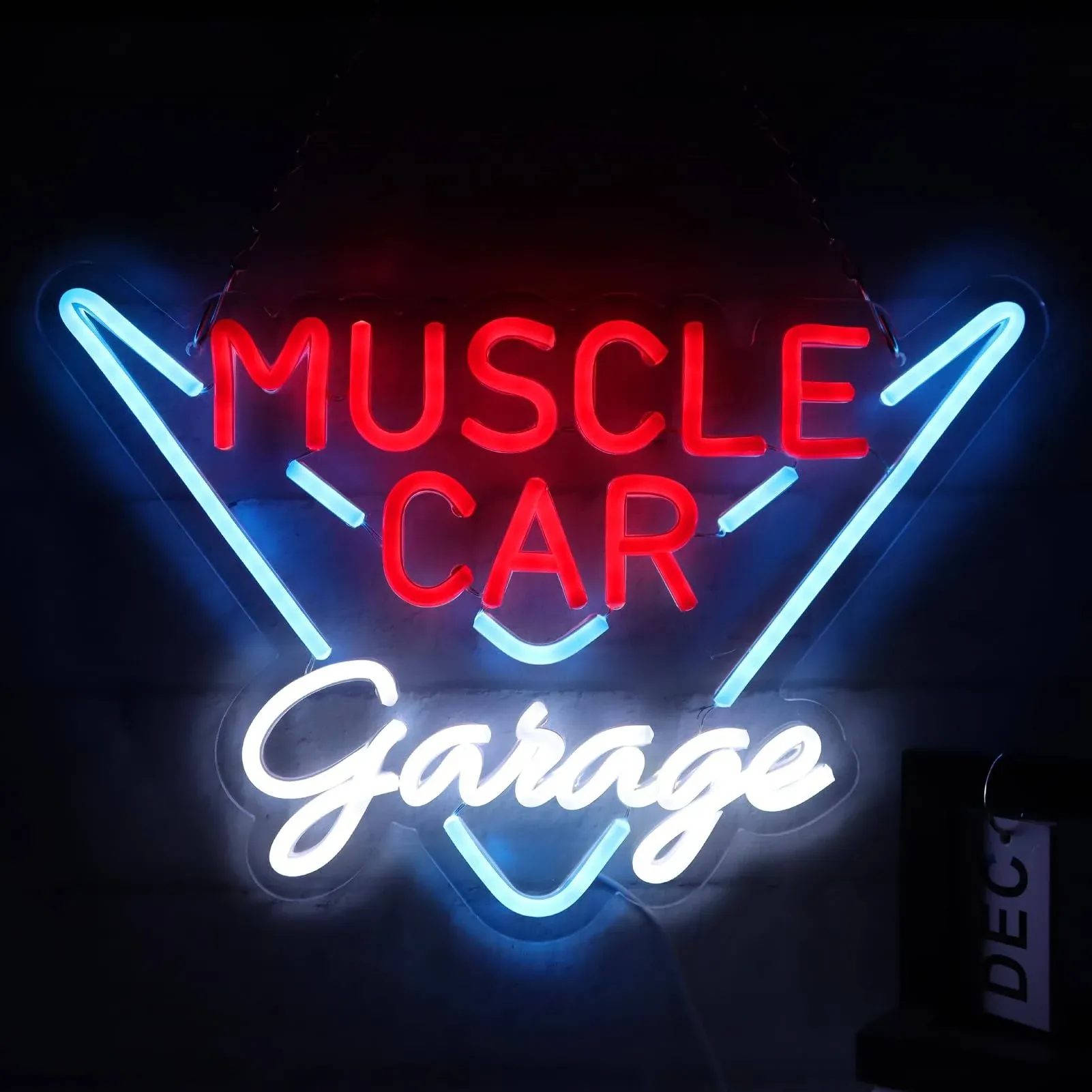 Pugna Muscle Car Garage Neon Signs for Wall Decor Neon Lights for Bedroom Led Business Signs Suitable for Garage Bedroom Man Cave Christmas Best Gift