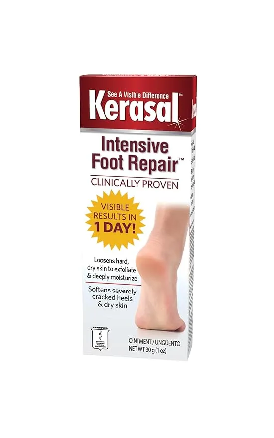 Kerasal Intensive Foot Repair Skin Healing Ointment for Cracked Heels 1 oz 2 Count in White