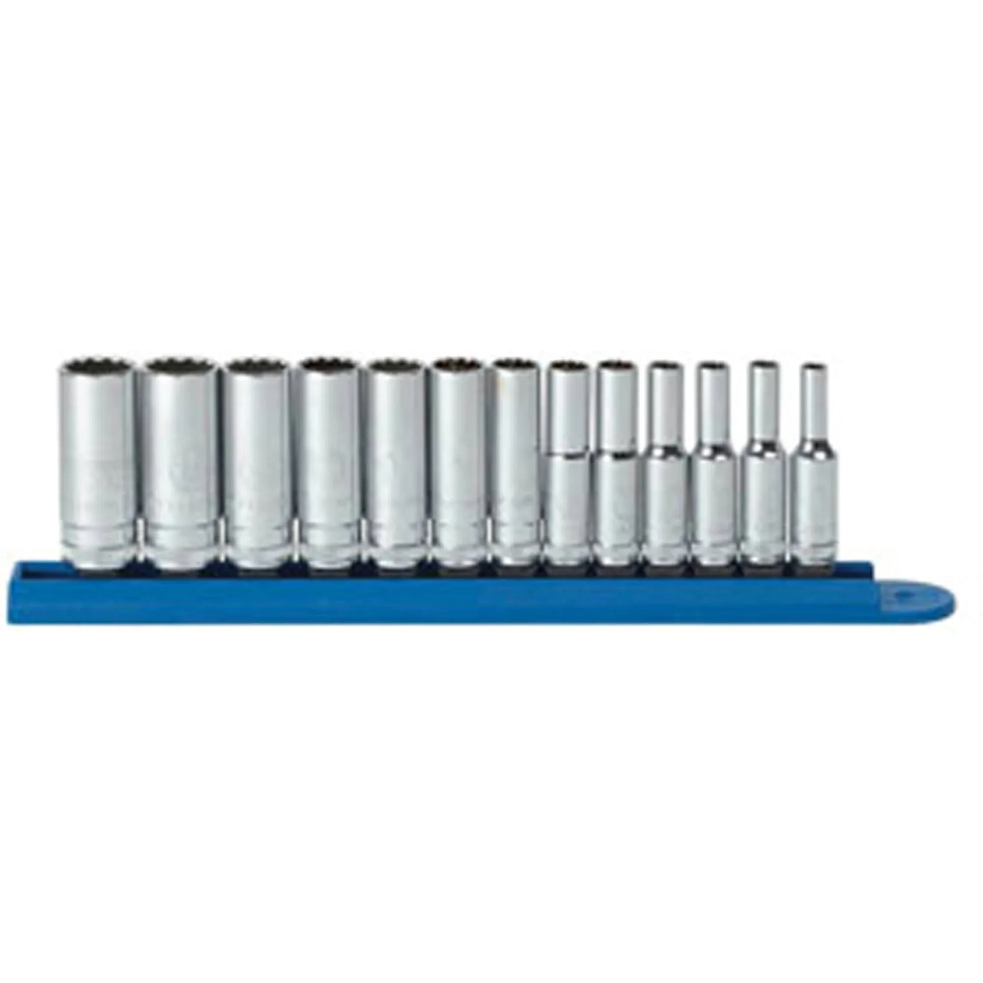 GearWrench 80308 13 Piece 1/4" Drive 12 Point Deep Metric Socket Set