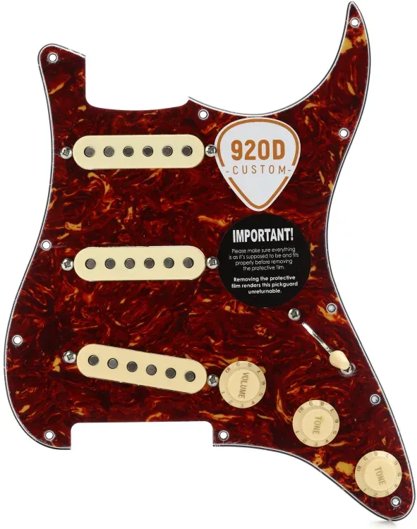 920D Custom Texas Vintage Loaded Stratocaster Pickguard - Tortoise/Aged White