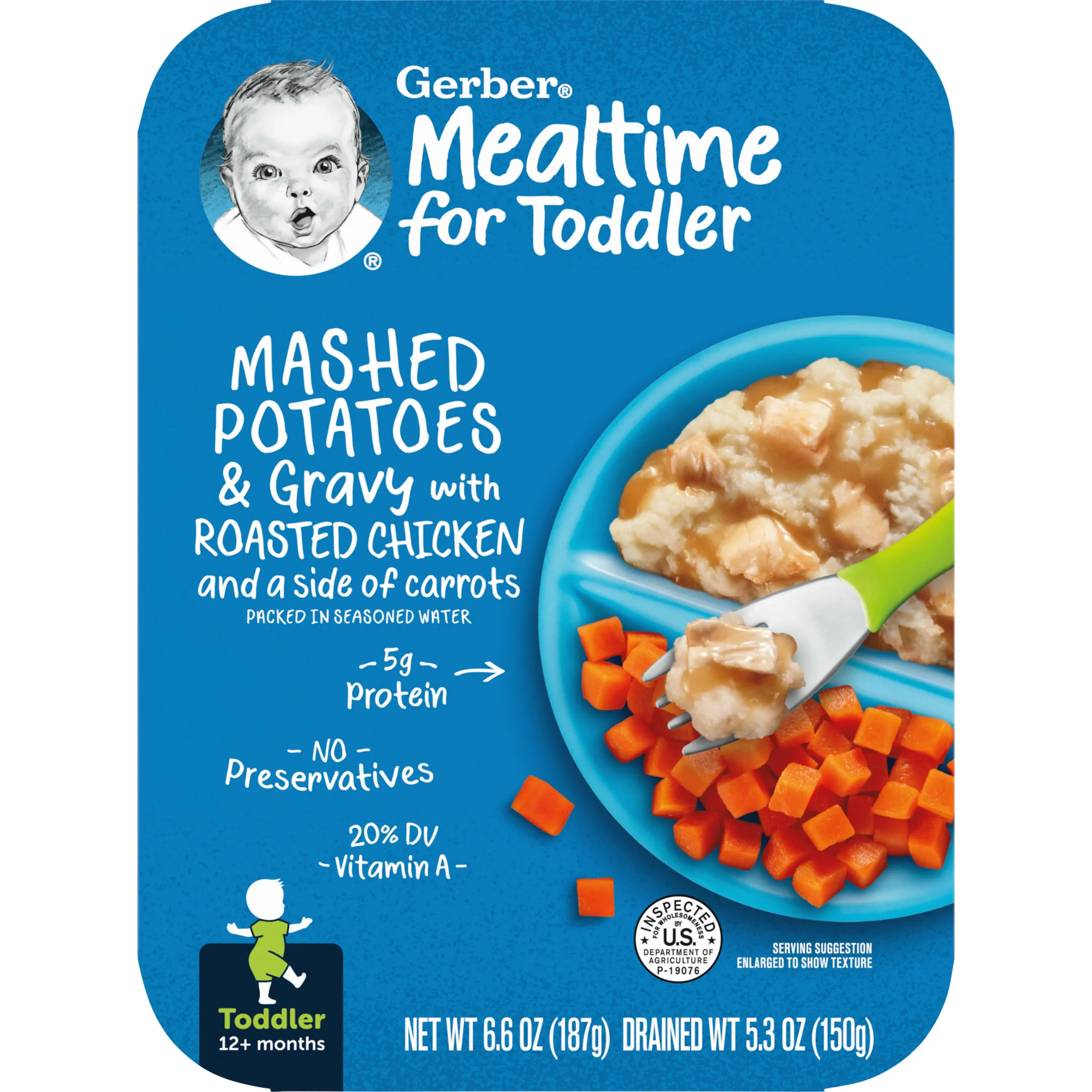 Gerber Baby Food Mashed Potatoes & Gravy with Roasted Chicken and Carrots Toddler Meals - 6.6oz