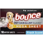 Bounce Pet Hair and Lint Guard Mega Dryer Sheets