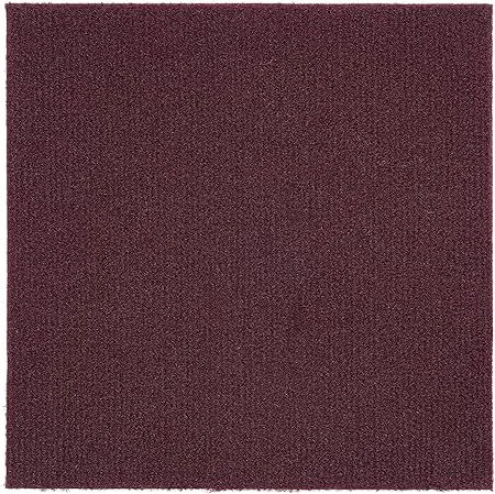 Self Adhesive Carpet Tile, Easy to Peel and Stick Carpet Floor Tile - 12 Tiles/12 sq Ft. (Burgundy)