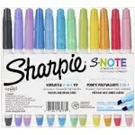 Sharpie S-Note Creative Markers, Assorted Ink Colors, Chisel Tip, Assorted Barrel Colors, 12/Pack