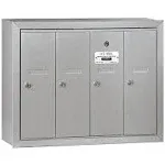 Salsbury Industries 4 Door Front Load Vertical Mail CENTER; Aluminum