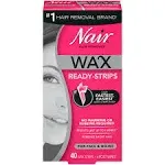 Nair Hair Remover Wax Ready Strips, Legs and Body Hair Removal Wax Strips, 40 Count