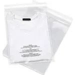 Spartan Industrial - 9 x 12 (100 Count) Self Seal Clear Poly Bags with Suffocation Warning for Packaging T Shirts & FBA - Permanent Adhesive