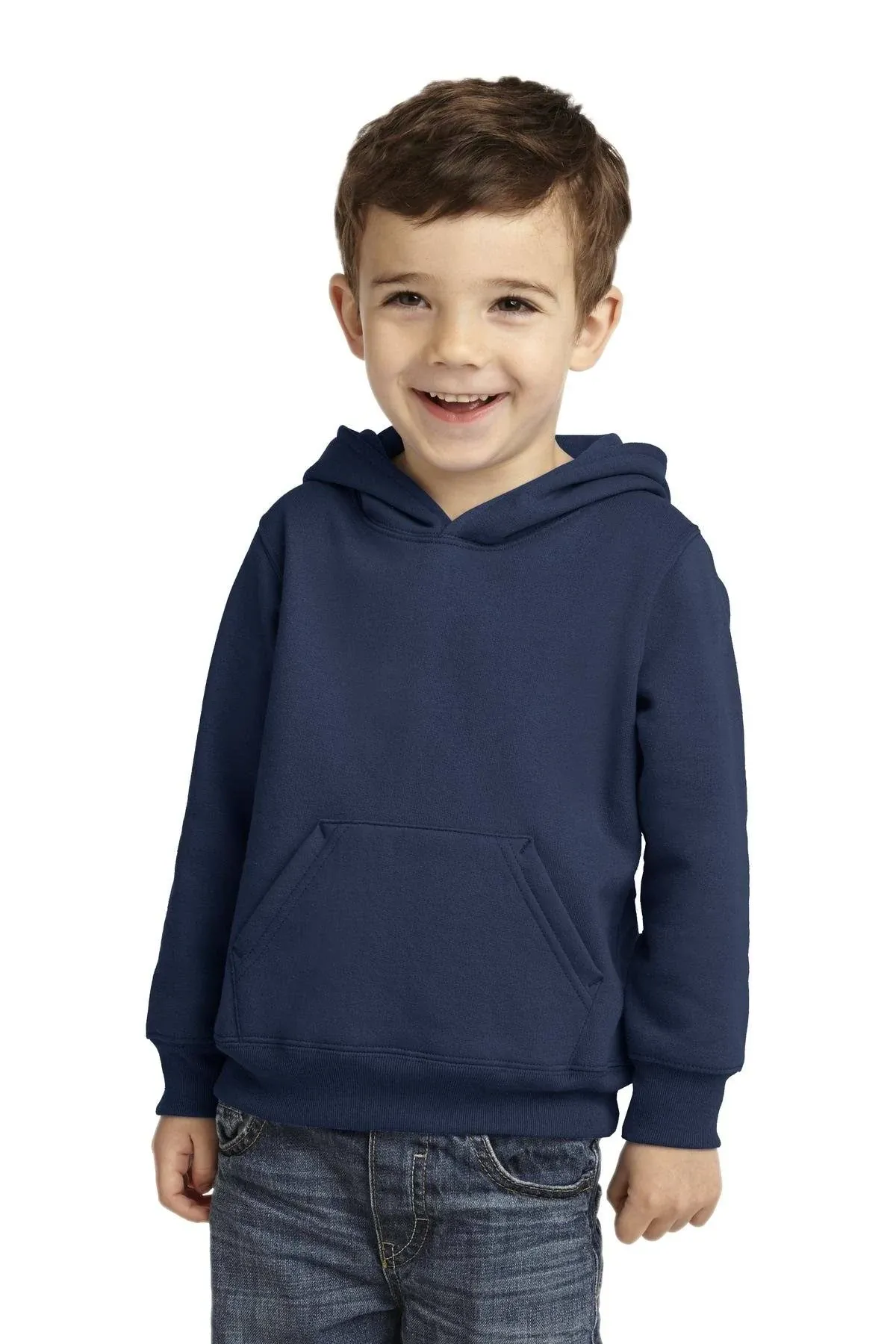 Port & Company CAR78TH Toddler Core Fleece Pullover Hooded Sweatshirt - Navy - 2T