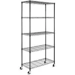 Homdox 5 Tier Adjustable Rolling Storage Shelves